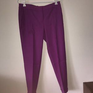 Purple wool ankle pants